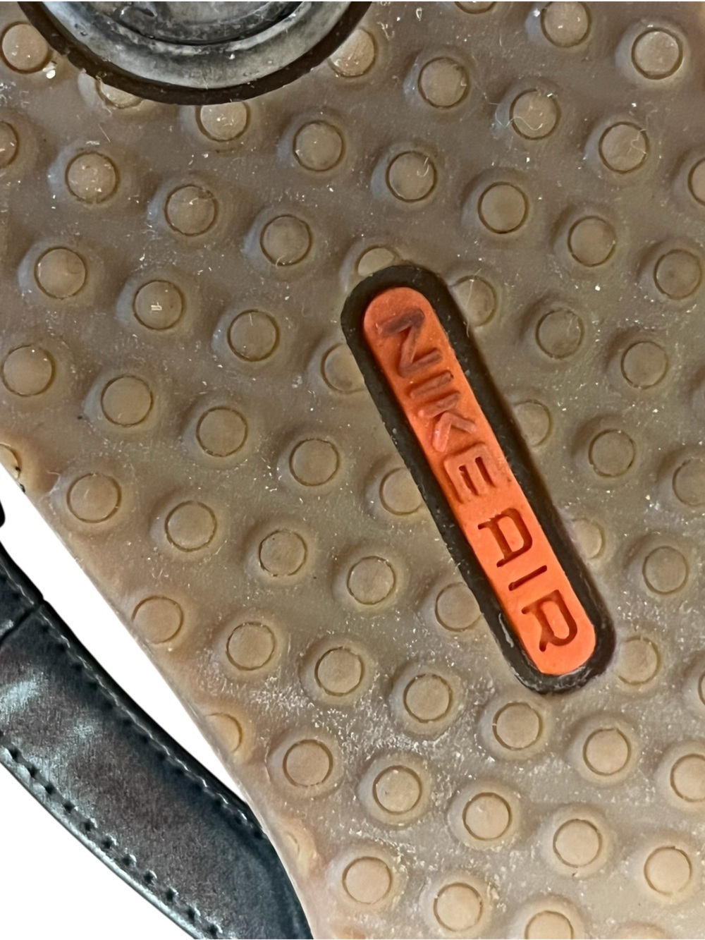 Cole Haan Nike Air Thong Sandals Metallic Pewter Leather Ankle Strap Comfort 9.5 - Picture 8 of 9